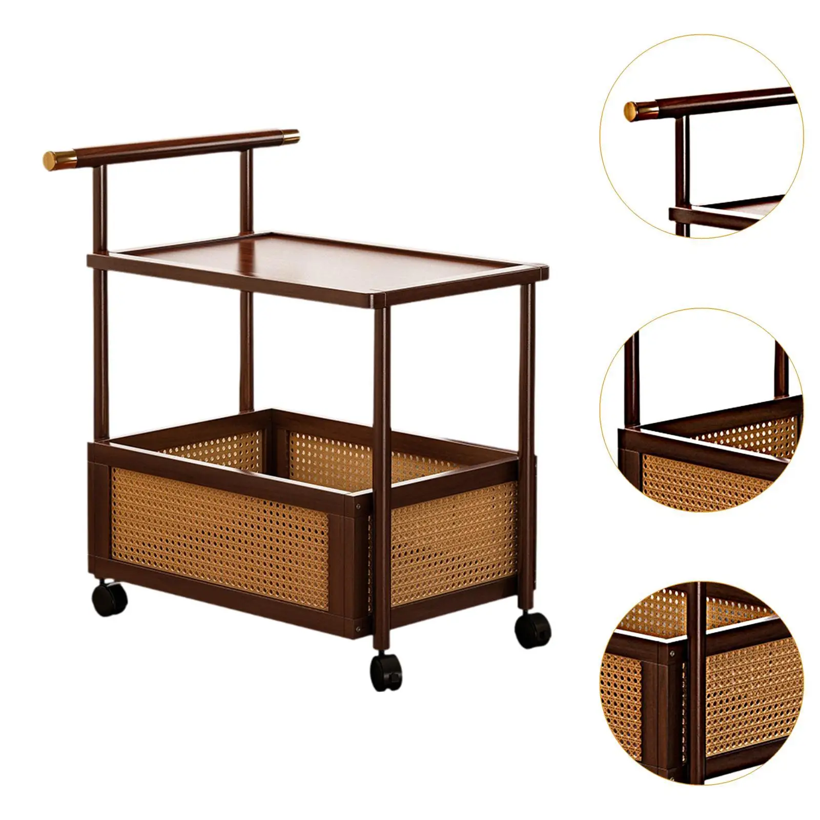 Sofa Side Table,Rolling Utility Cart Couch End Table Table Top Storage Organizer with Wheels for Office Bar Bathroom recliner