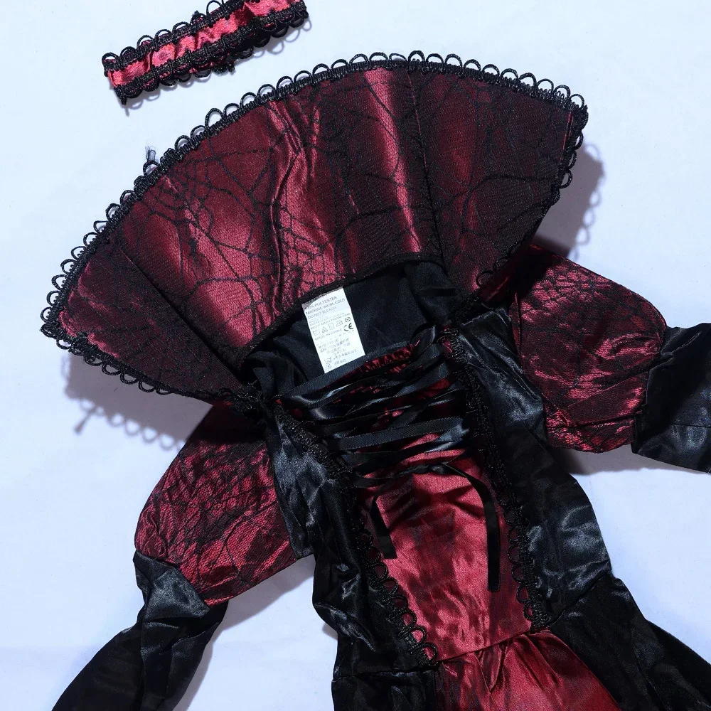 Kinder-Halloween-Kostümset: Gotischer Vampir, Dunkle Hofgeisterbraut, Hexe für Themenpartys, Bühnenauftritte und Cosplay – Detail 7