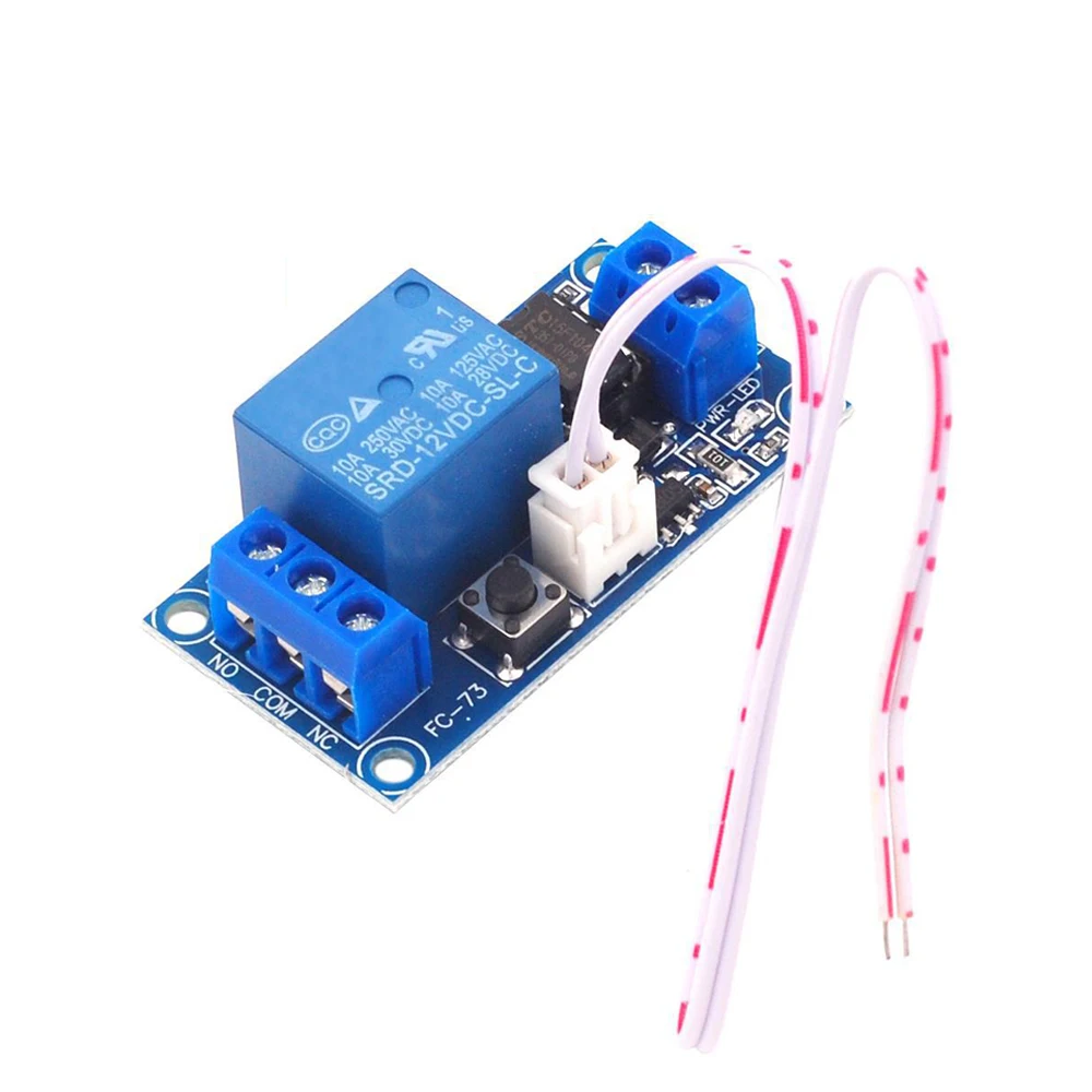 

DC 5V/12V/24V Single key bistable one key start stop self-locking relay module with Led Indicator and Trigger Line