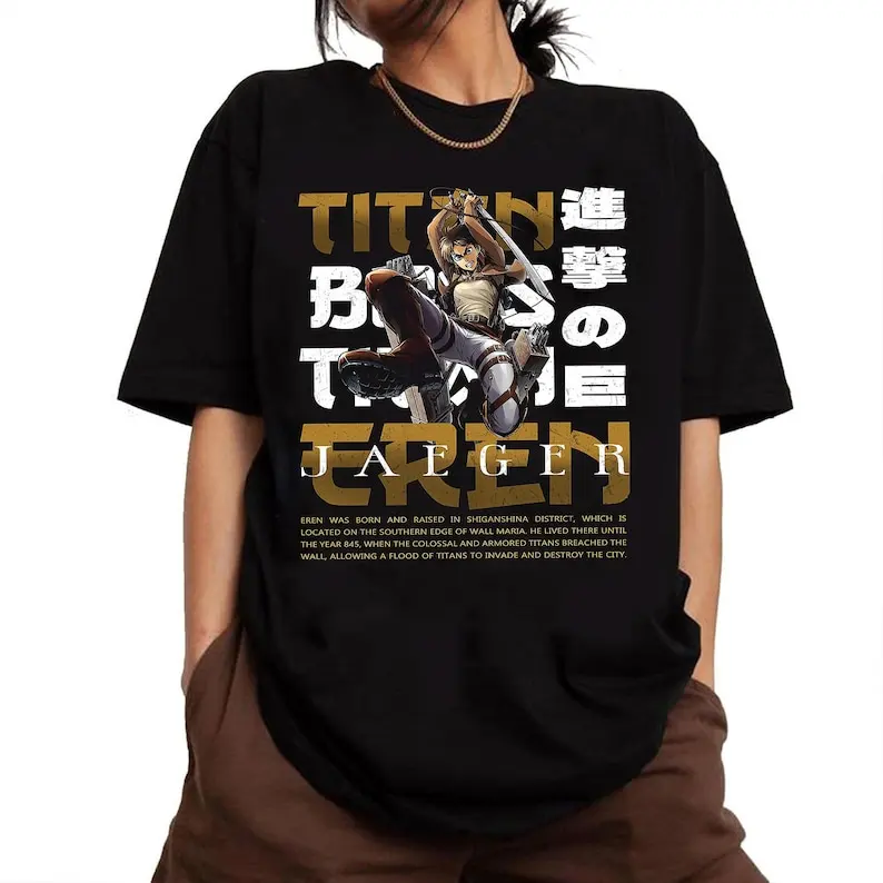 Eren Yeager  Eren Yeager Tshirt, Anime  Attack on Titan  Attack Titan  Japanese Anime  Otaku Shirt