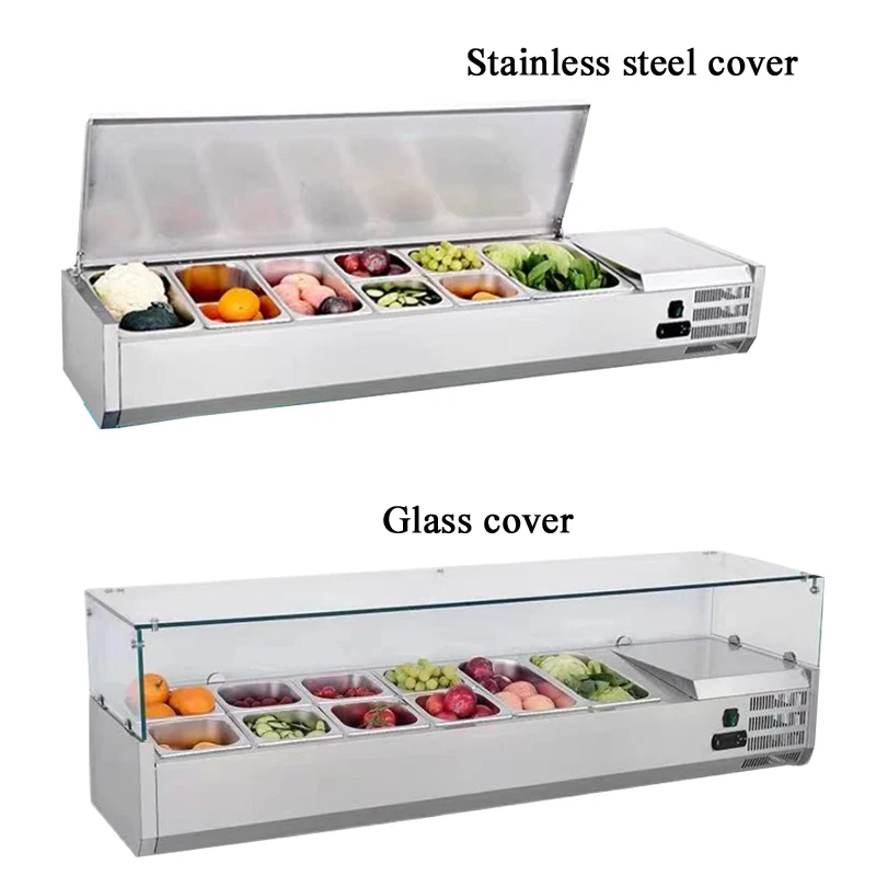 Commercial Desktop Vegetable Fruit Display Refrigerator Upright Display Fridge For Supermarket