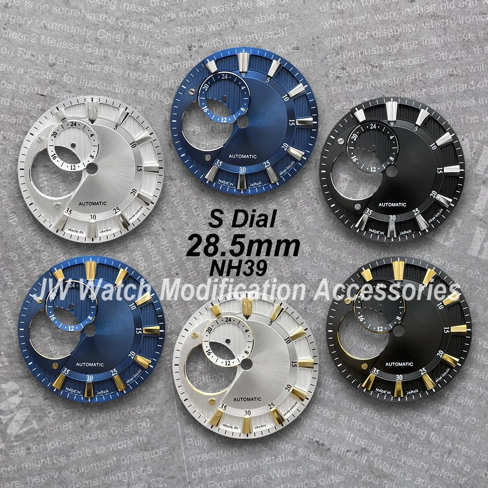 28.5mm Hollow Out S Dial Suitable For NH39 Automatic Movement High-Quality Sunray Watch Modification Accessories