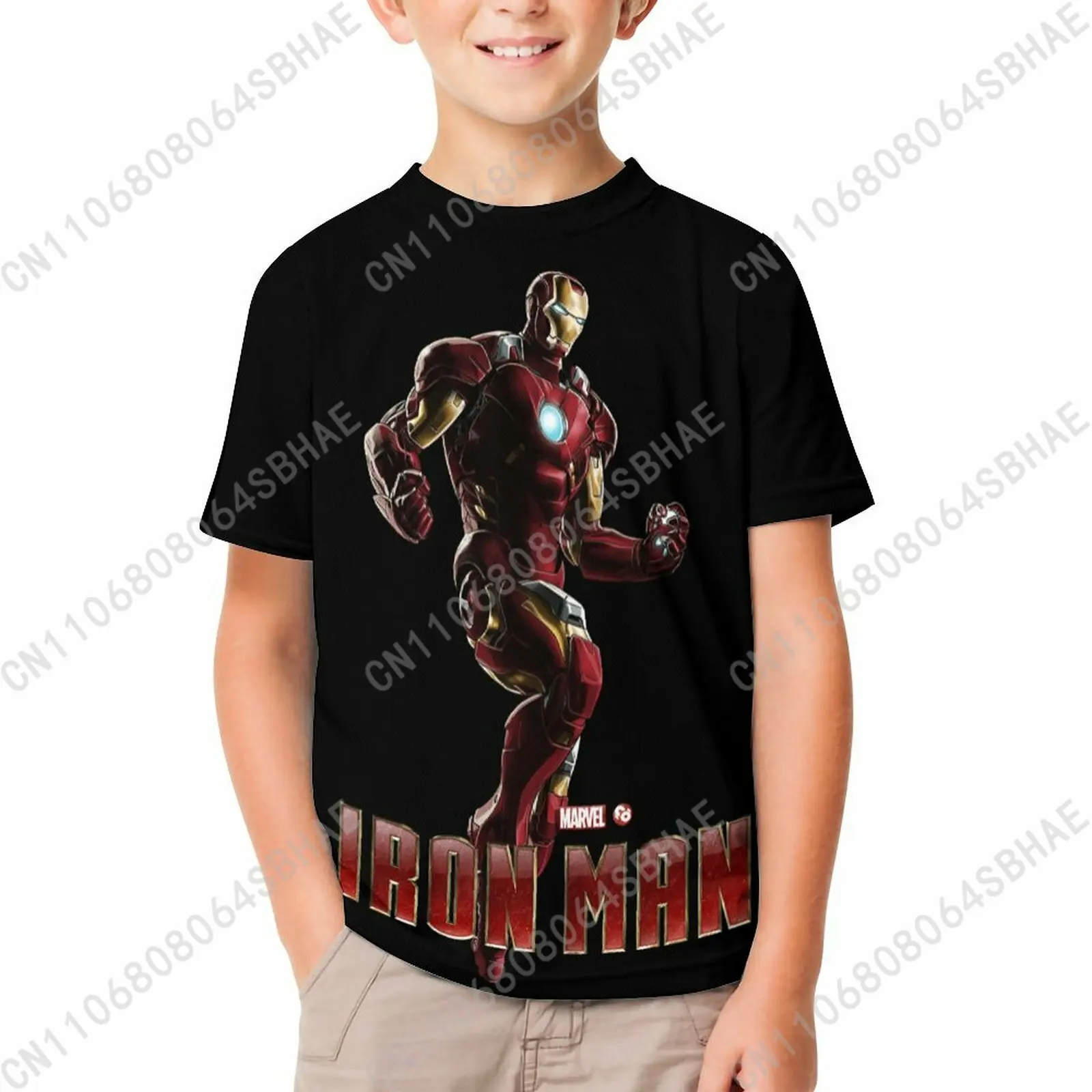 

Marvel Iron Man T Shirt Boy Girl Short Sleeve Print Cotton TShirt Comfortable Crew Neck Children Child Tee Cosplay