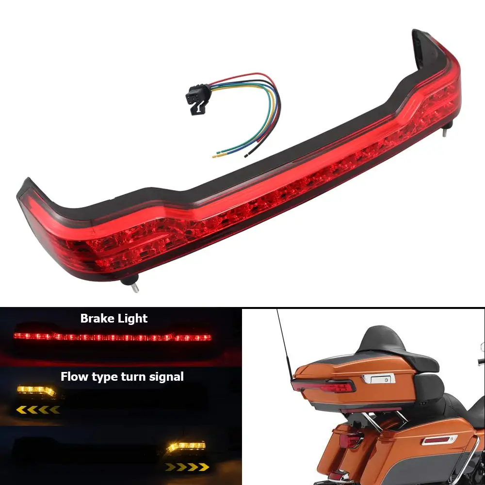 Motorcycle Rear Trunk Pack Tail Light For Harley Touring Road Glide Electra Glide 14-23 For Tour-Pak LED Turn Signal Brake Light