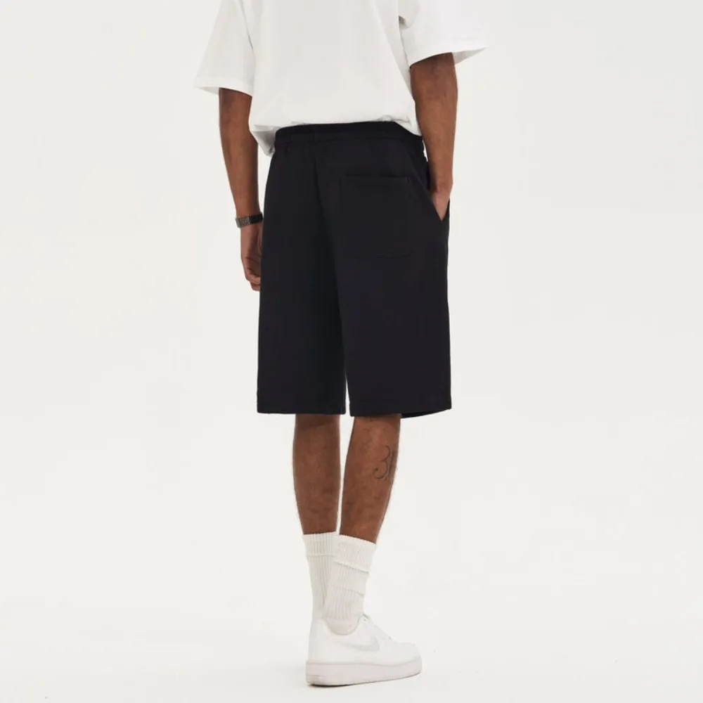야외 오픈 가랑이 섹스 여름 반바지 헤비급 스웨트 바지 빈티지 streetwear 짧은 고품질 대형 남성 스웨트 팬츠