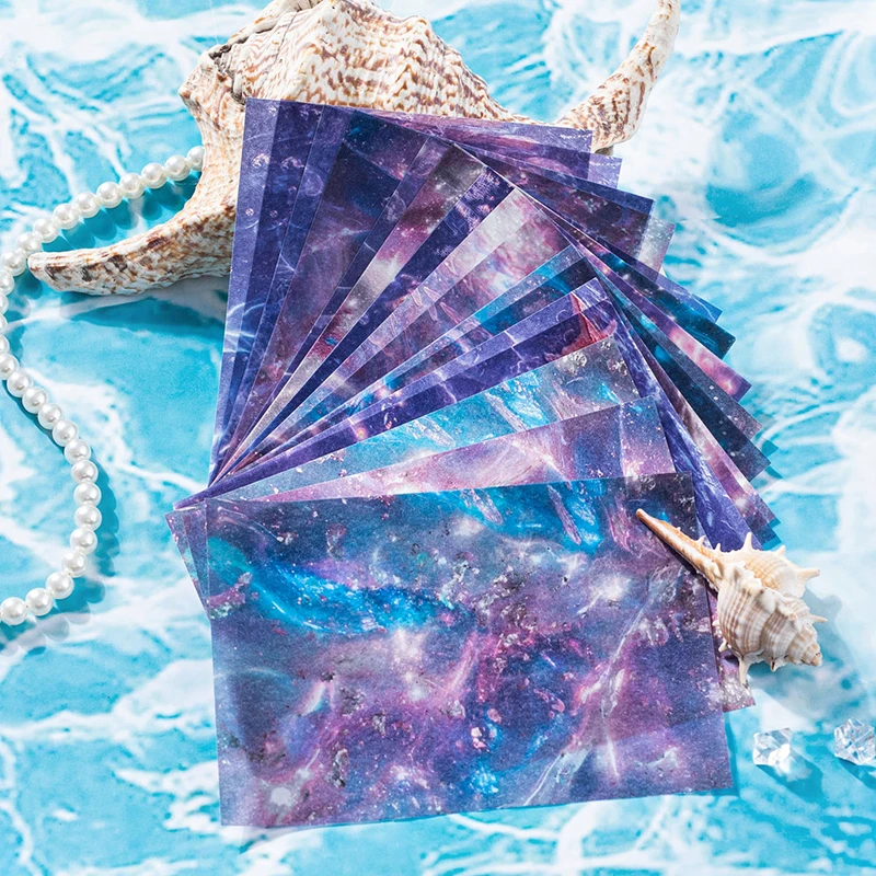 30pcs Vintage Material paper Scrapbooking Supplies Water Wave Oil Painting Color Journals Planners Aesthetic Collage Journaling