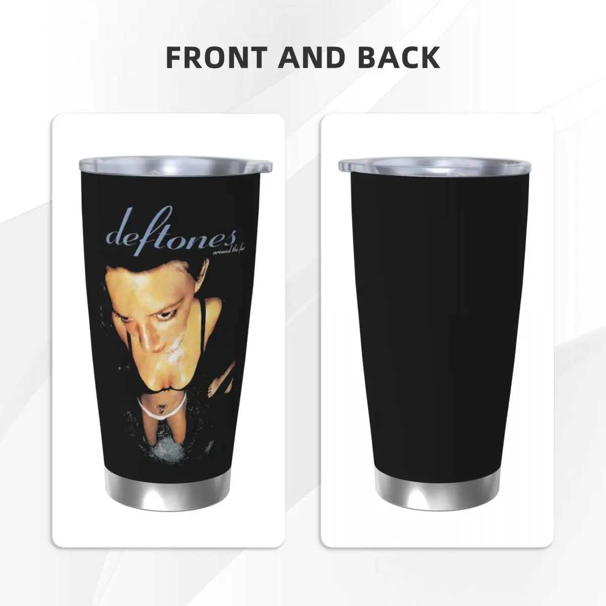 Deftones Punk Hip Hop Tumbler Vacuum Insulated Coffee Cups with Lid Straw Travel Outdoor Mug Hot Cold Drink, 20oz