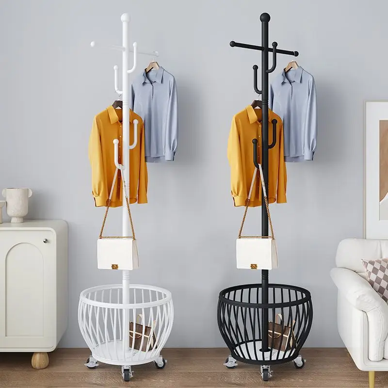 Freestanding Cactus Coat Rack Floor-standing Clothes Rack With Basket For Daily Household Entryway Bedroom Living Room Supplies
