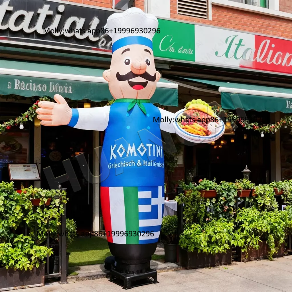 Bule Inflatable Tube Man Waving  Business Promotion Durable Fabric Advertising Inflatable LED Lights Grand Opening Inflatables