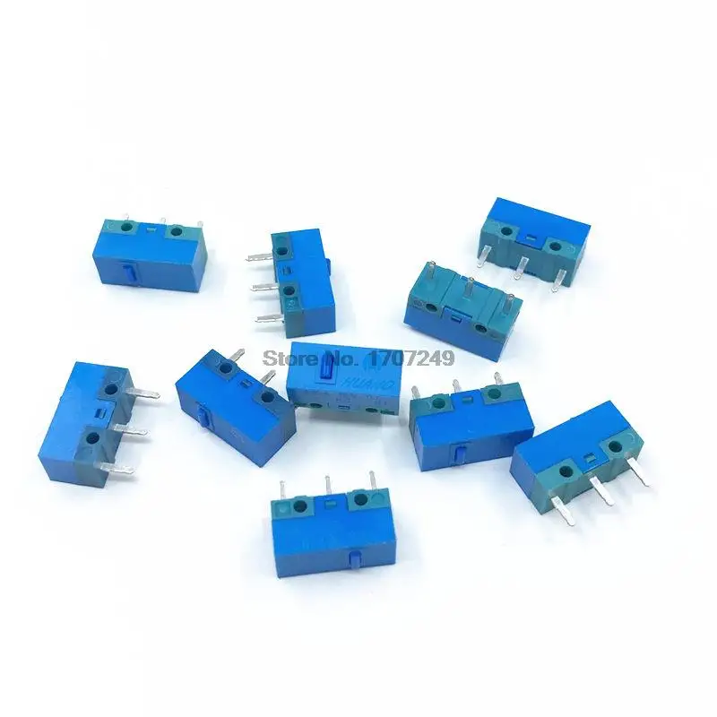 

Free Shipping 10Pcs-1Pcs New HUANO Blue Shell blue dot Mouse Micro Switch Button 50 Million Life Computer mouse maintenance