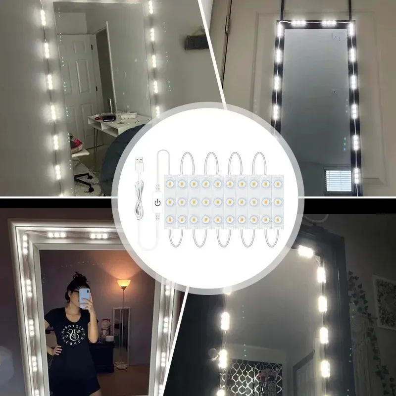 42 LED Make Up Lamp Touch Control Vanity Lights Dimmable Makeup Light Bathroom Mirror Lights USB LED Strip Lights Dressing Table