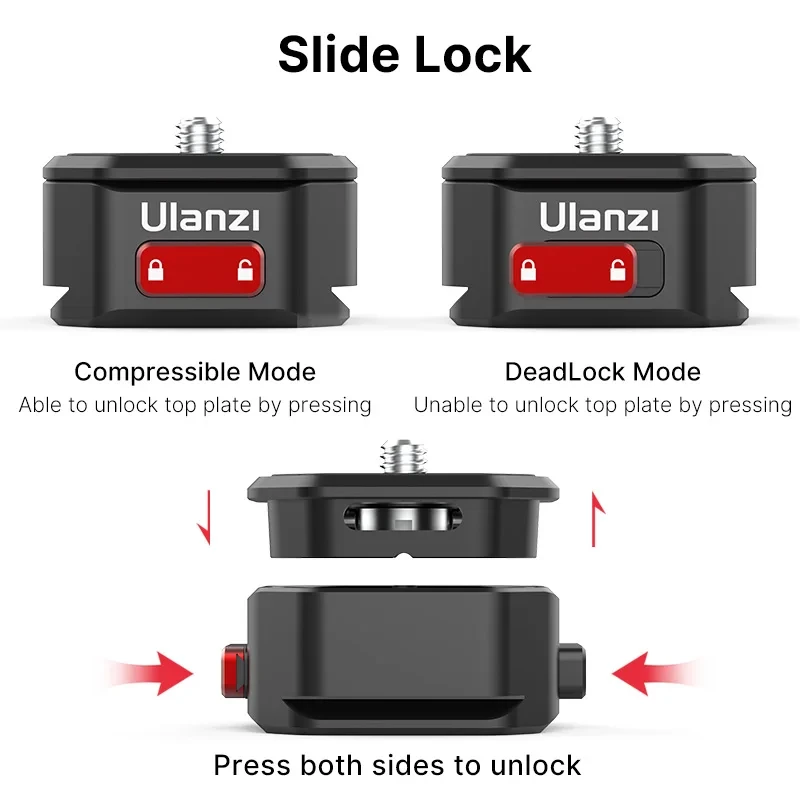 Ulanzi-Placa de reparación rápida Claw Arca Swiss, trípode de 1/4 pulgadas, monopié, Base de cardán, sistema de interruptor rápido para DSLR