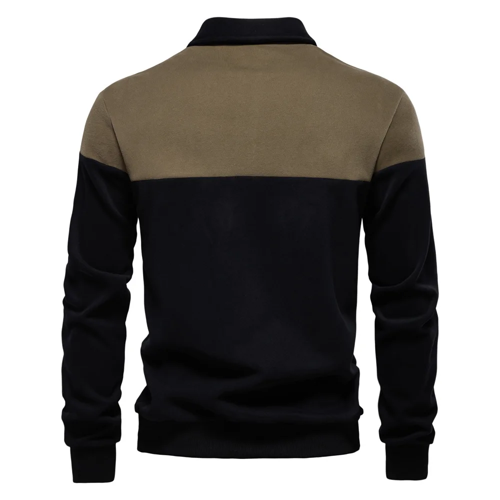Spring Long Sleeve Polo Collar Sweatshirt Men's Casual Premium Top