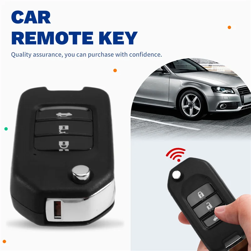 Abqb-flip 3 botões fio universal chave remota fob para honda tipo para xhorse xkh00en com para suporte de ferramenta chave vvdi