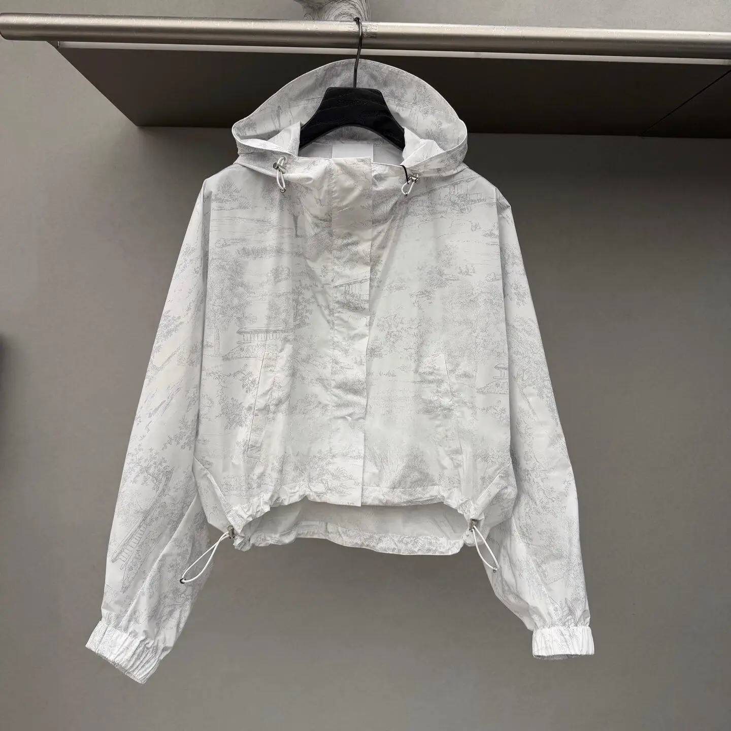 Women's Cooling Printed Hooded Long-Sleeve Windbreaker, Casual and Versatile