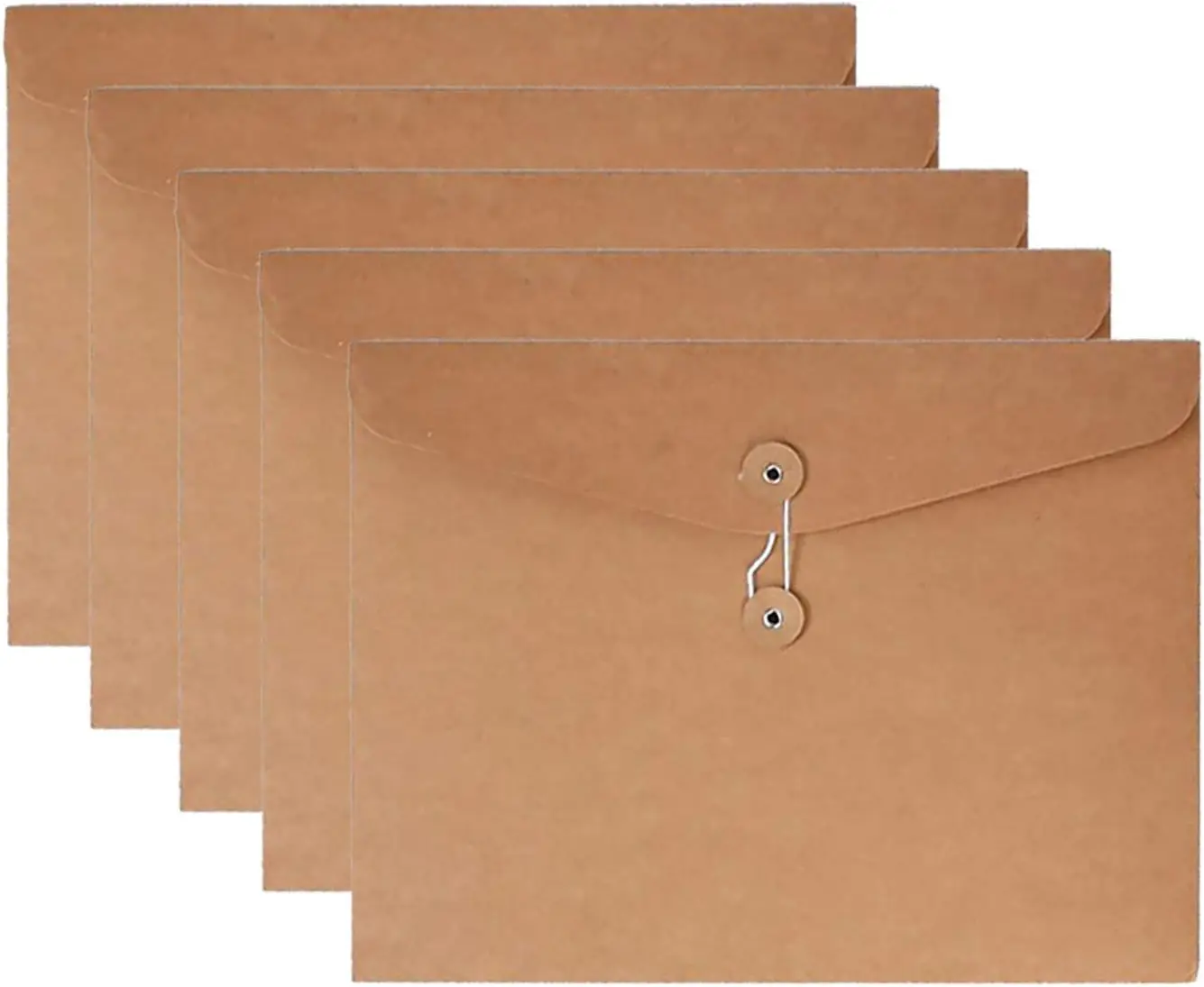 

Kraft String Envelope File Folder Project Pockets File Jacket Document Organizer Flat-No Expansion A4 Letter Size