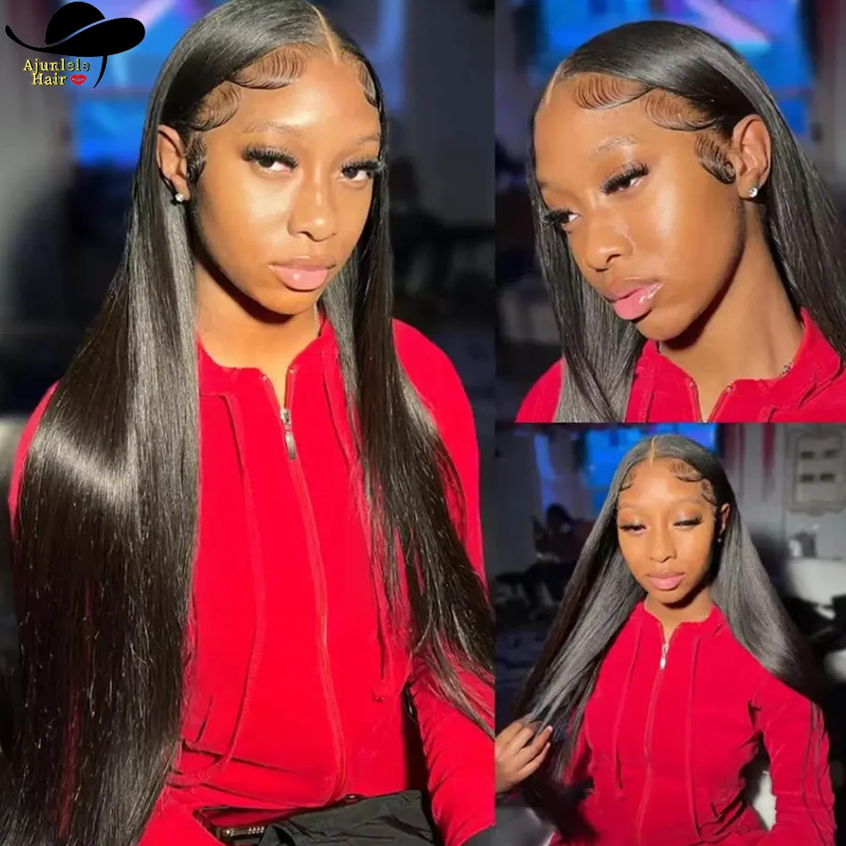 

Indian Hair Straight Wig 13x4 Transparent HD Lace Frontal Wig Straight 4x4 Lace Closure 100% Remy Hair Wig For Black Women