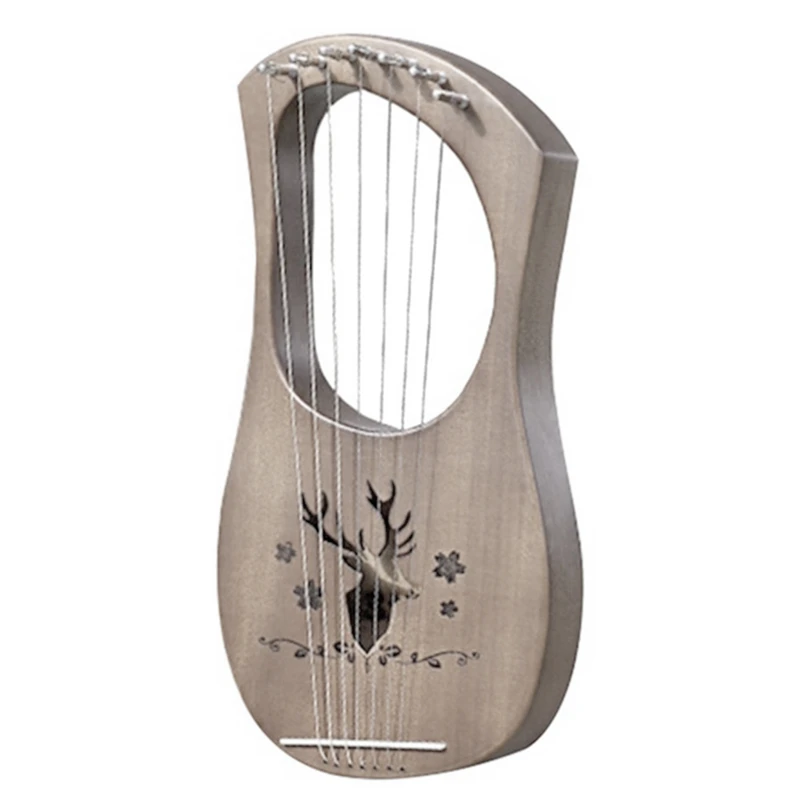 

7-String Lyre Harp Mahogany Solid Wooden Metal Strings Stringed Instruments