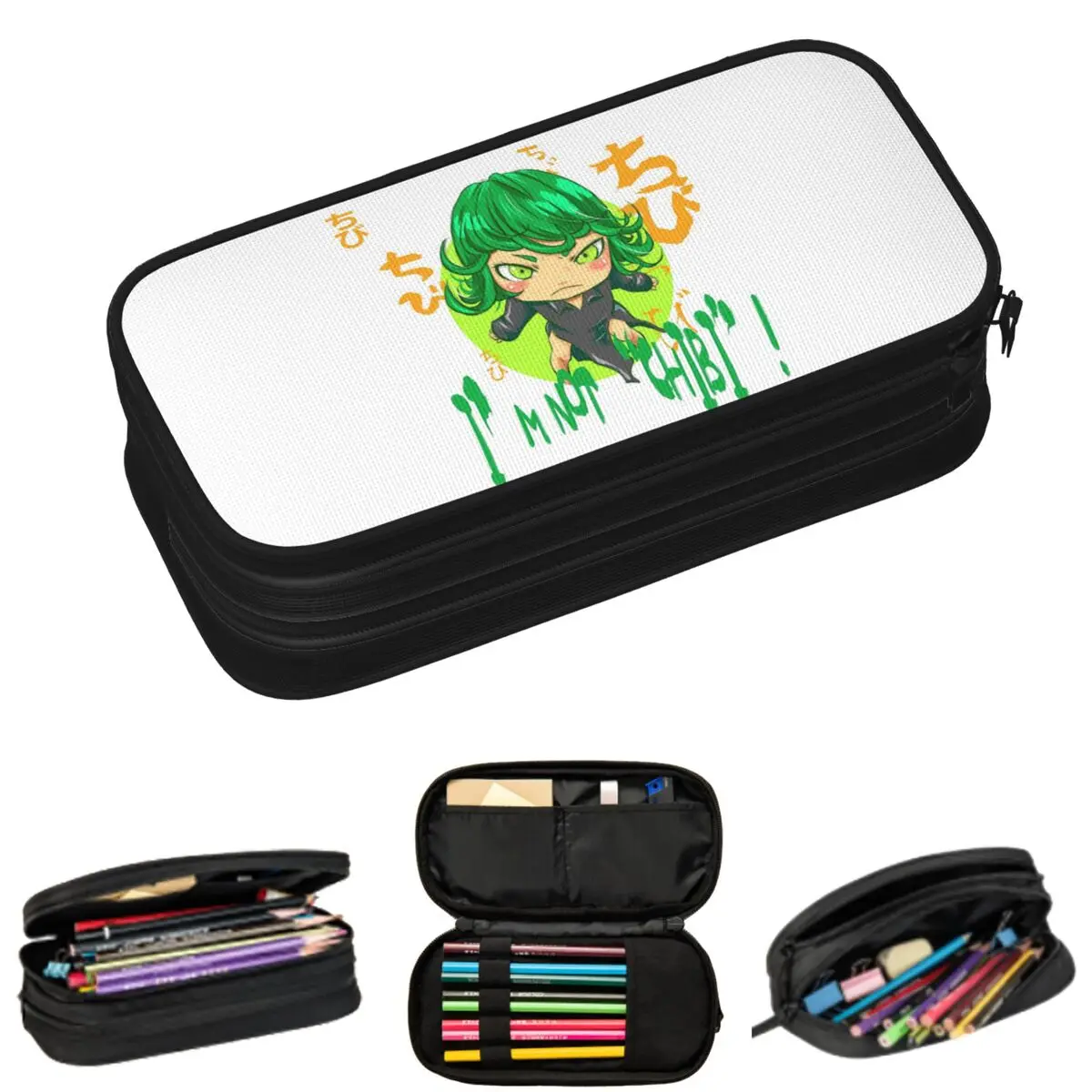 Tatsumaki One Punch Man Anime Pencil Cases for Student School Pen Box Pencil Bag Large Capacity Pencil Pouch