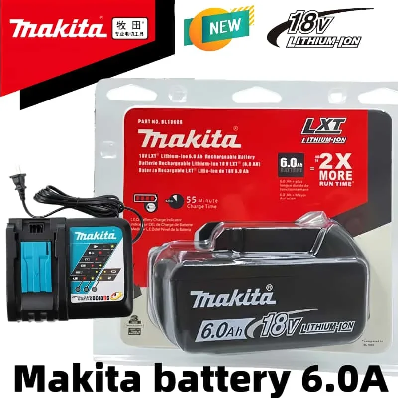 

Original Makita 18V 6Ah Battery suitable for DTW190 BL1830B BL1850B BL1850 BL1840 BL1860 BL1815 Replacement Lithium Battery