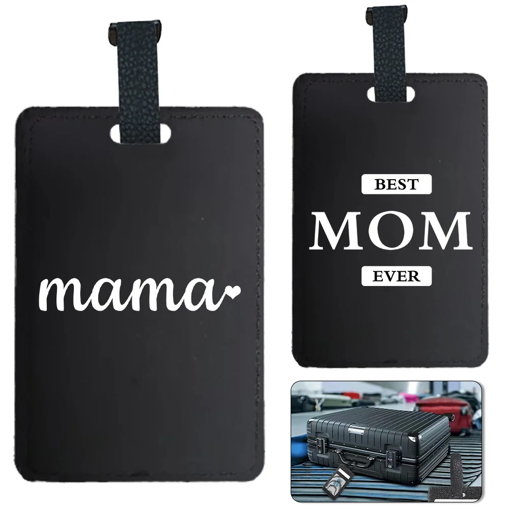 Potable Pu Luggage Tag Personalized Luggage Boarding Tag Fashion Suitcase Identifier Label Name ID Address Holder Mom Pattern