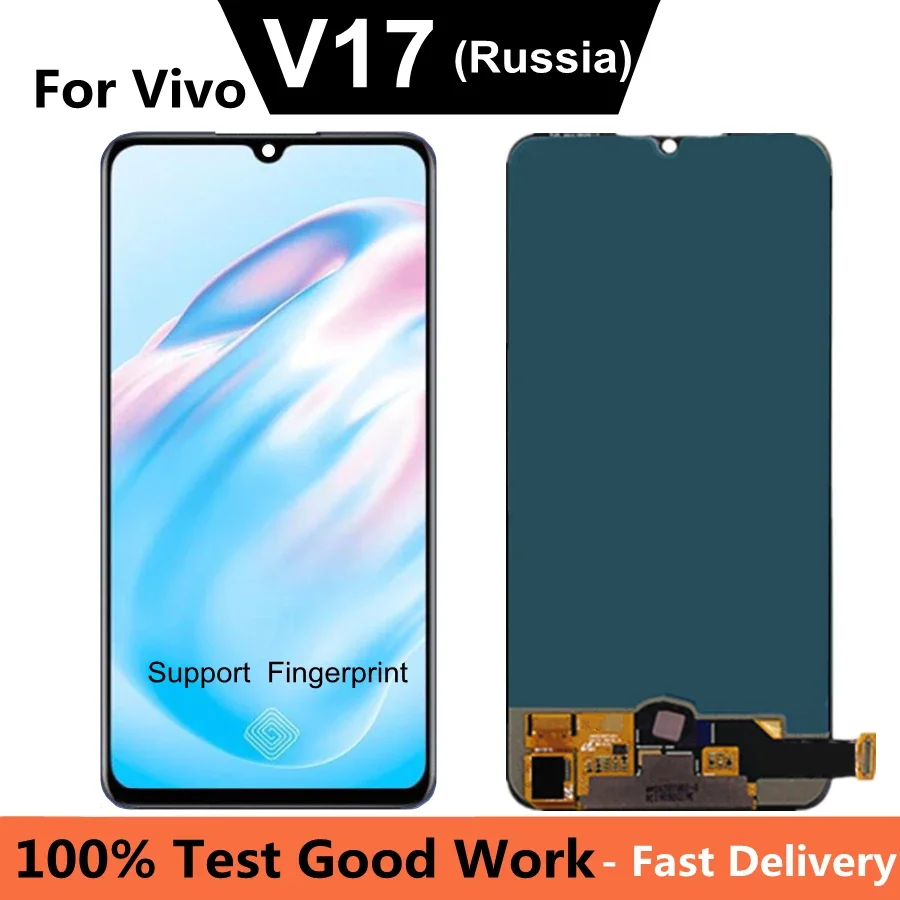 

OLED-дисплей 6,38 дюйма для Vivo V17, версия для России, зеркальный ЖК-дисплей для Vivo V17 Neo LCD V1945A V1945T