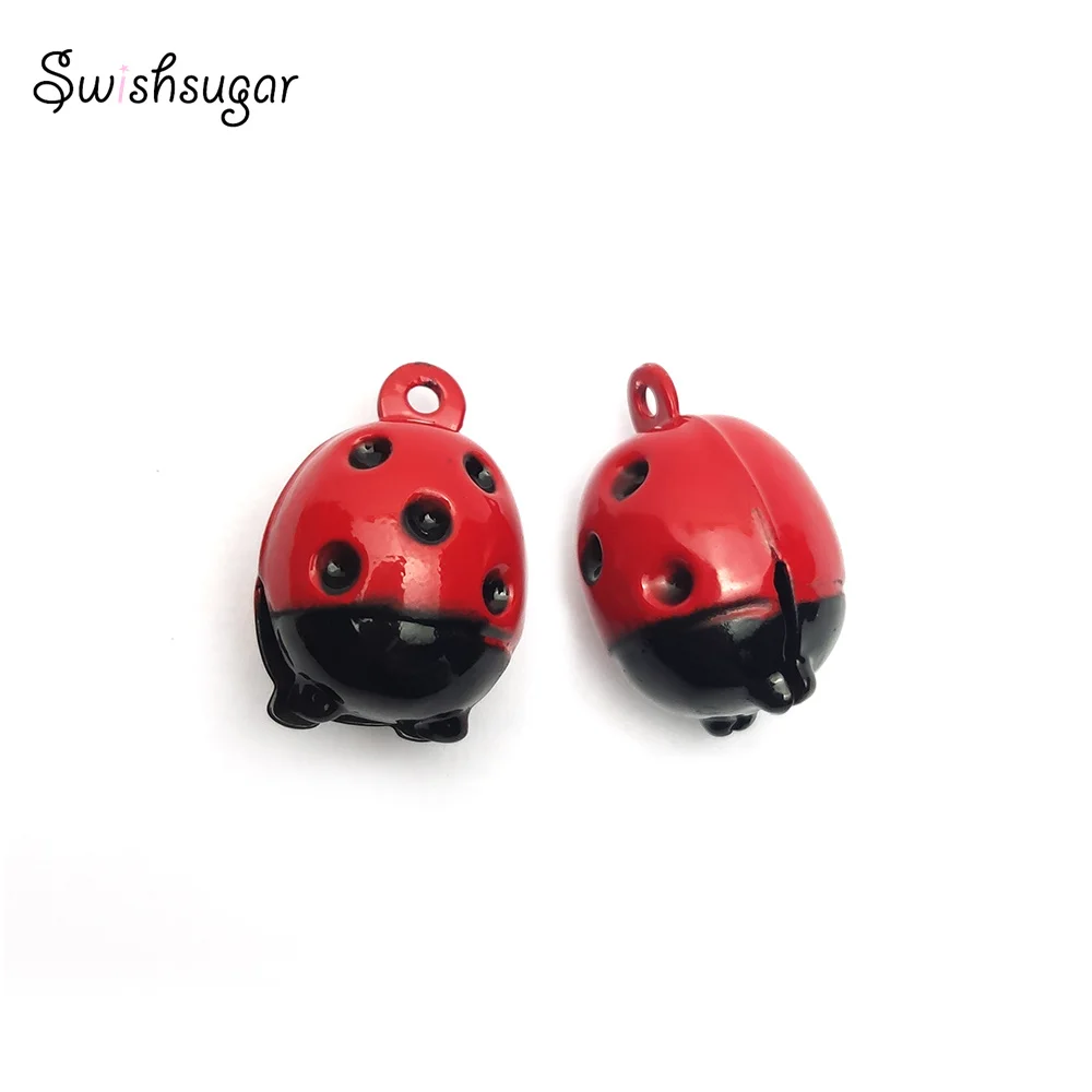 Enamel Ladybug Animal Styles Cartoon Copper Bell Charms Bracelet Festival Party Pendant