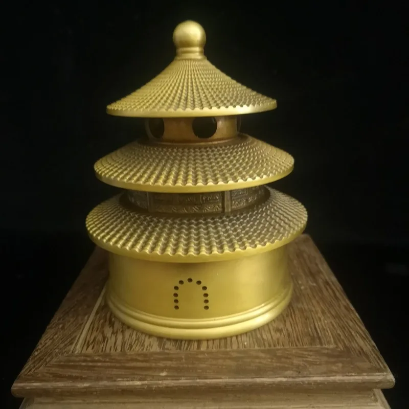 Supply of brass Temple of Heaven tower incense burner, tower incense burner, incense burner, incense burner for spiral incense,