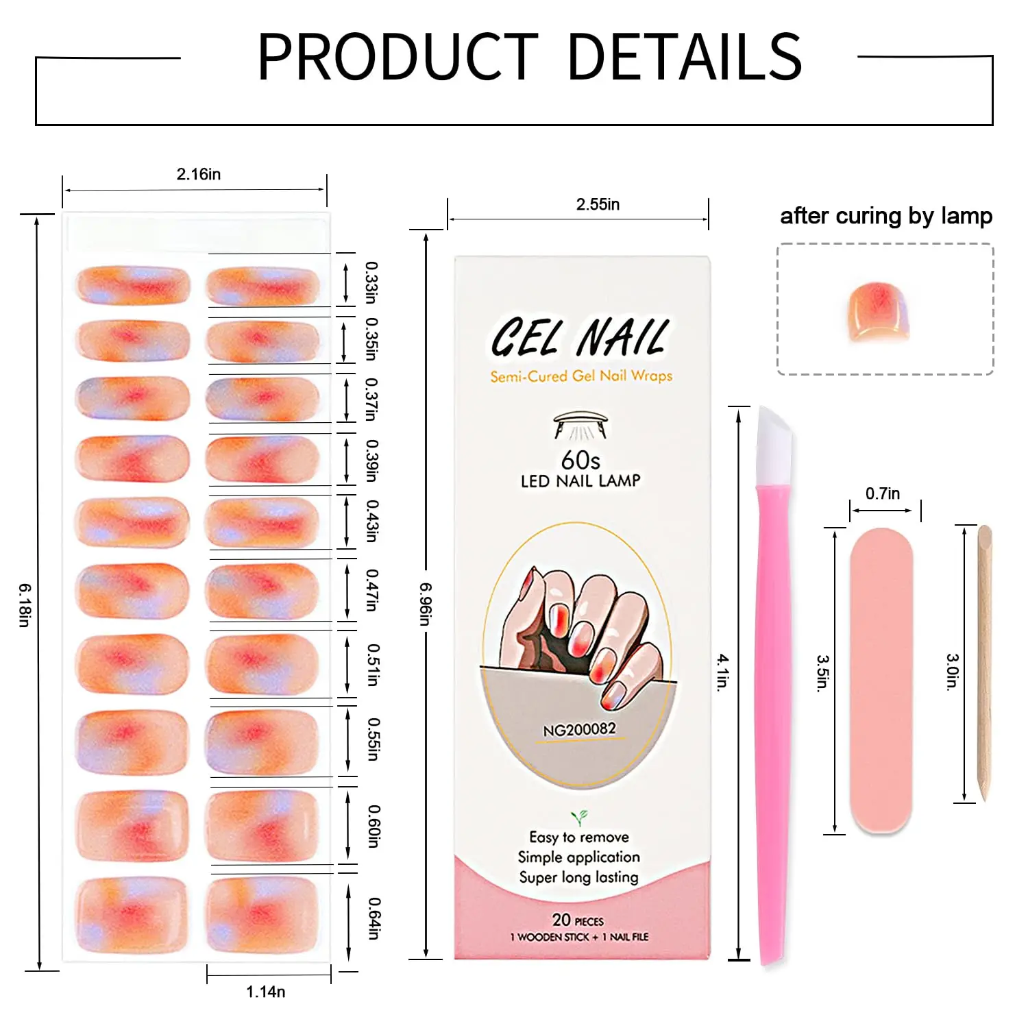 20 نصائح NG شبه علاج هلام مسمار ملصقات بلون شبه خبز ملصقات للأظافر غطاء كامل الأشعة فوق البنفسجية Led مصباح تحتاج مسمار الفن الديكور