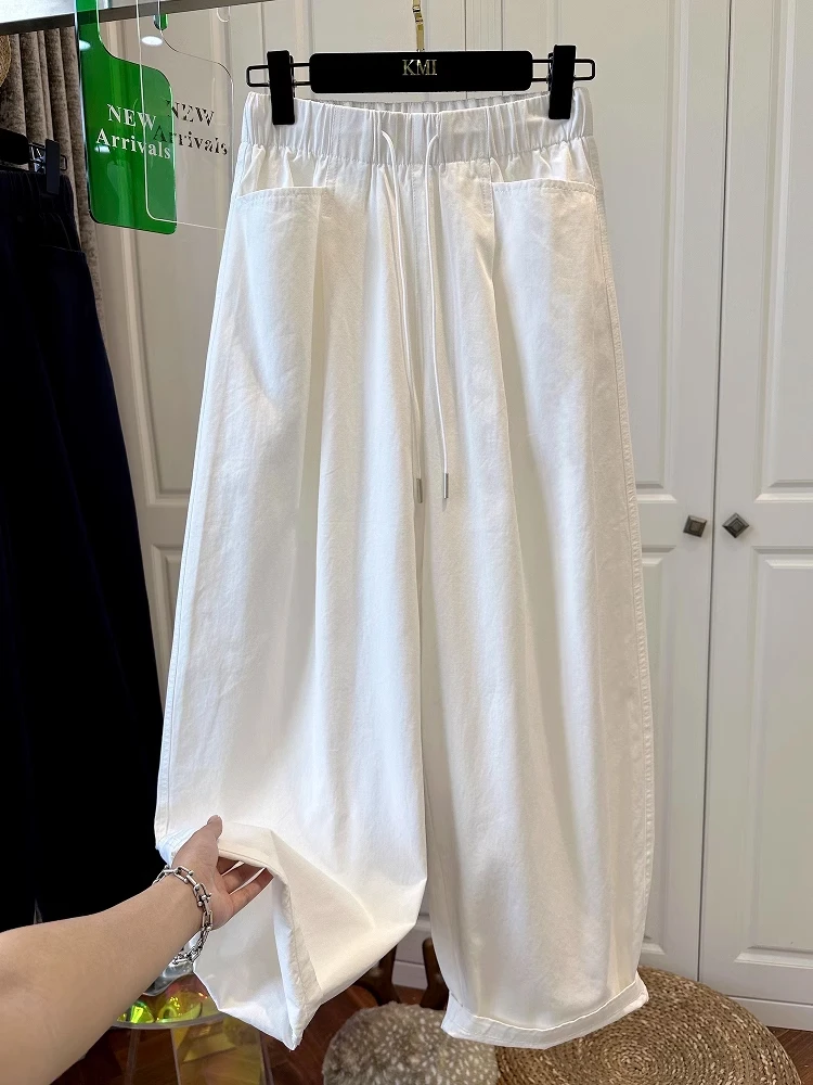 

Свободные повседневные брюки с эластичной резинкой на талии для мужчин и женщин. Летние тонкие широкие брюки с большим количеством моющихся воздушных шаров.