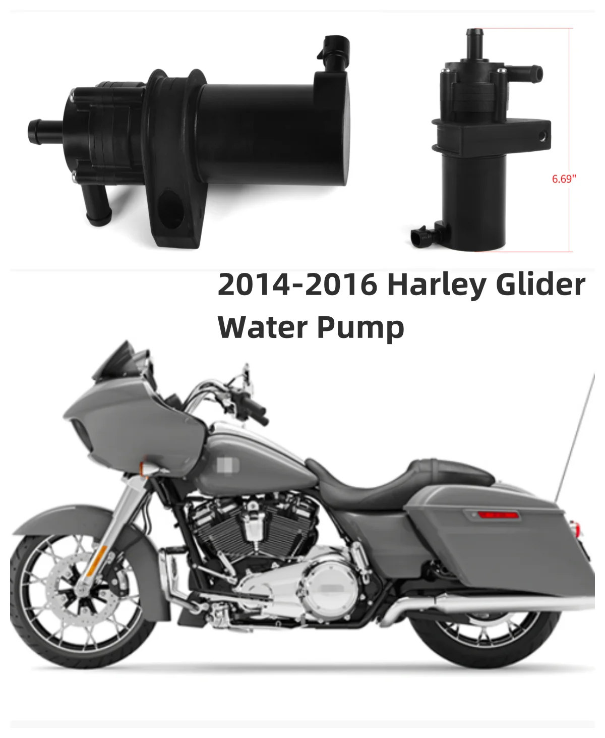 For Harley Davidson Water-Cooled Street Glider Motorcycles 2014-2016 Black Emergency Water Pump Automatic Cooling System Tools