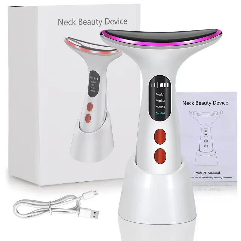 Beauty Face Neck Lifting Treatment Skin Care Facial Massager Led Light Therapy EMS Electric Face Massager Facial Lifting Tool