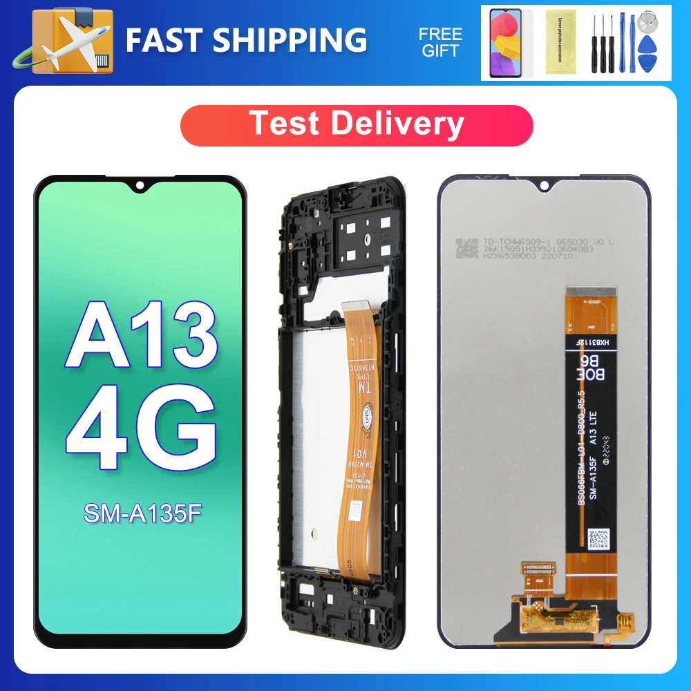 A13 4G For Samsung 6.6\'\'For  A135F A135M A135U A135U1 A135N LCD Display Touch Screen Digitizer Assembly Replacement