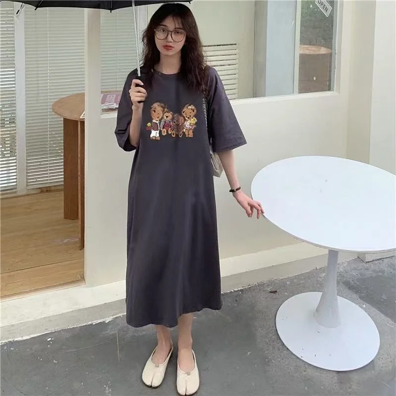 T-shirt ort-sav ample mi-long Dr coréen Sle, Design personnalisé de Hong Kong, fente ouverte, peut être porté à l'extérieur