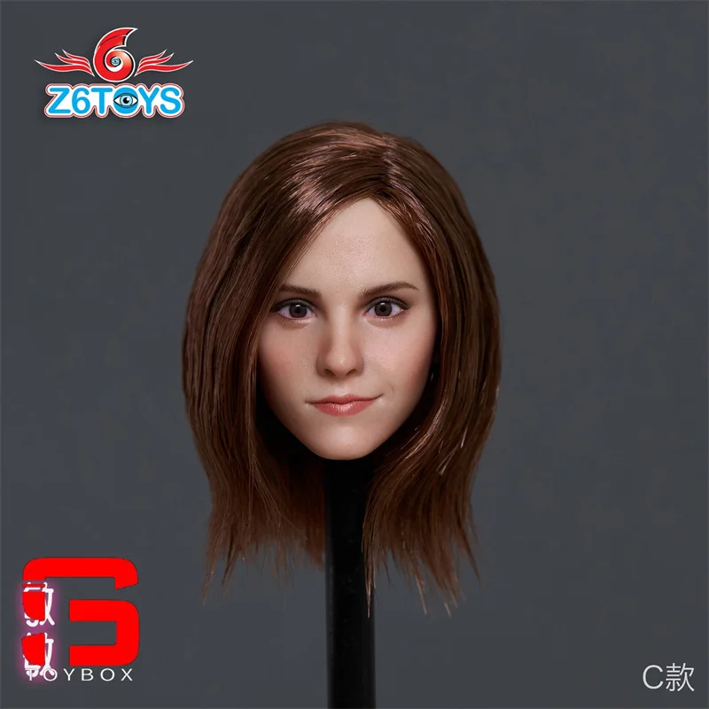 Z6toys zc012 1/6 emma watson cabeça esculpida olhos móveis cabeça escultura modelo caber 12 ''feminino soldado figura de ação corpo