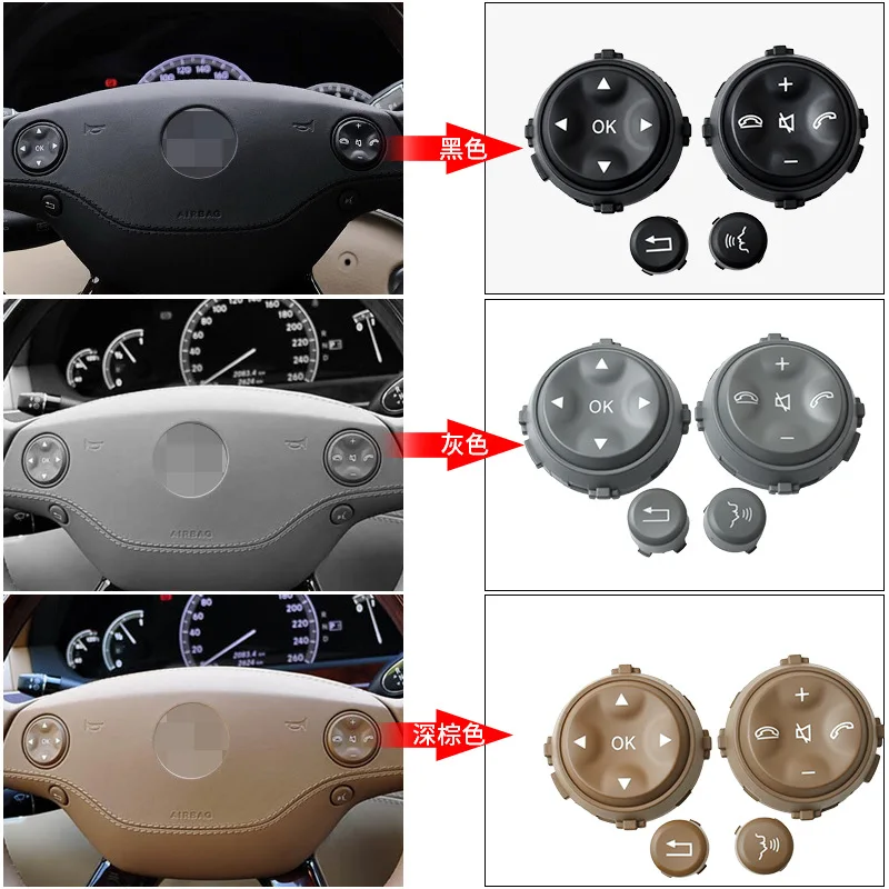 

"Mercedes S-Class Steering Wheel Controls for S300 S350 S400 W221, Multifunction Button Switch"