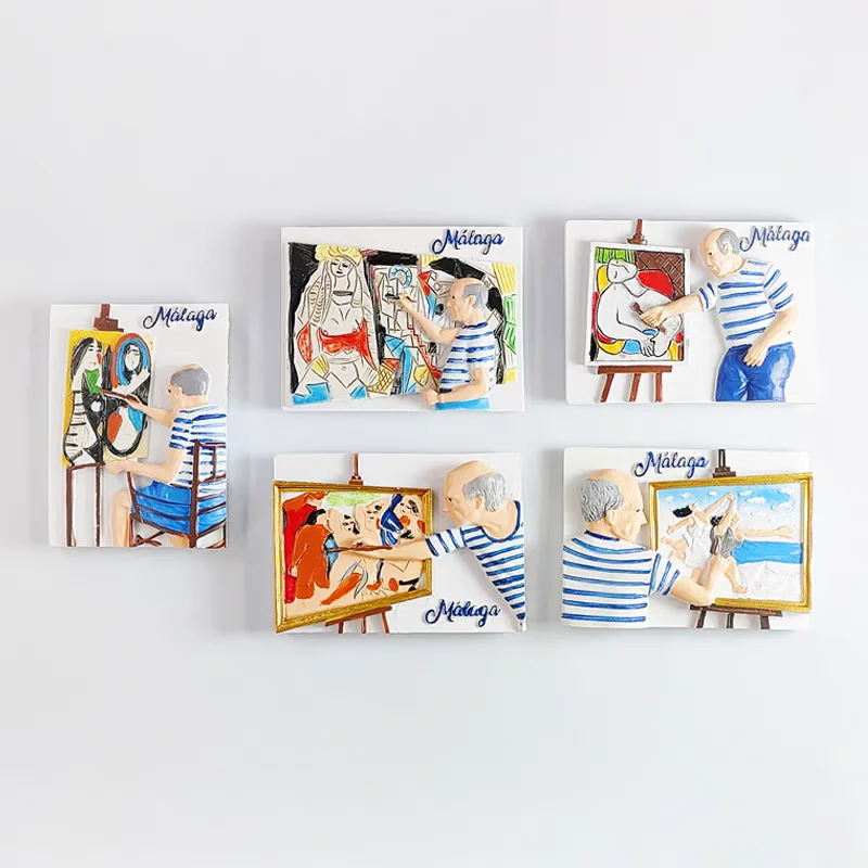 

Europe Spain Picasso Painting Malaga 3D Refrigerator Magnet Tourist Souvenirs Stickers,Home & Kitchen Decoration Fridge Magnet