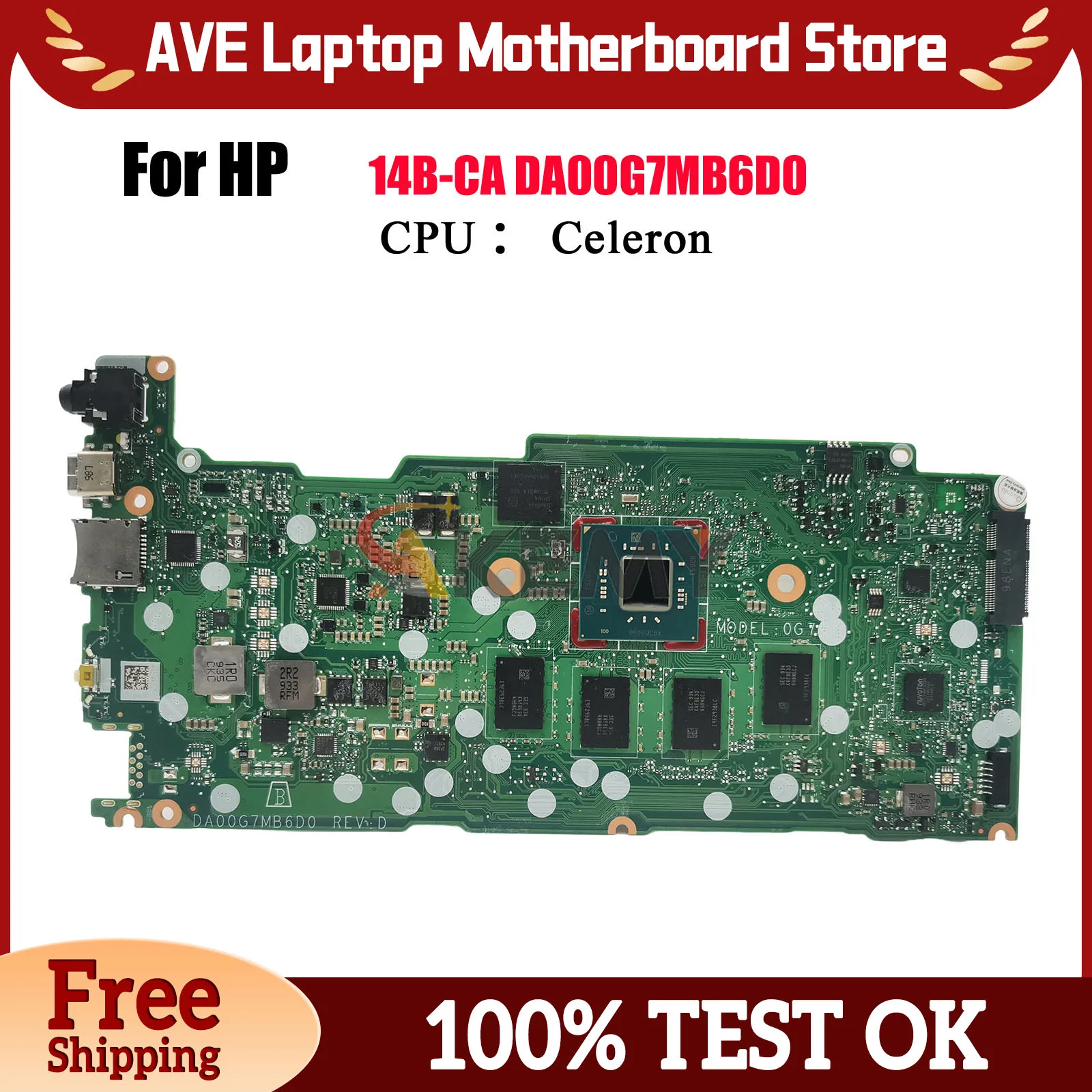 

DA00G7MB6D0 Материнская плата для ноутбука HP 14B-CA 12B-CA с процессором N4000 N4020 N5000, ОЗУ L85673-001, 100% полностью протестирована