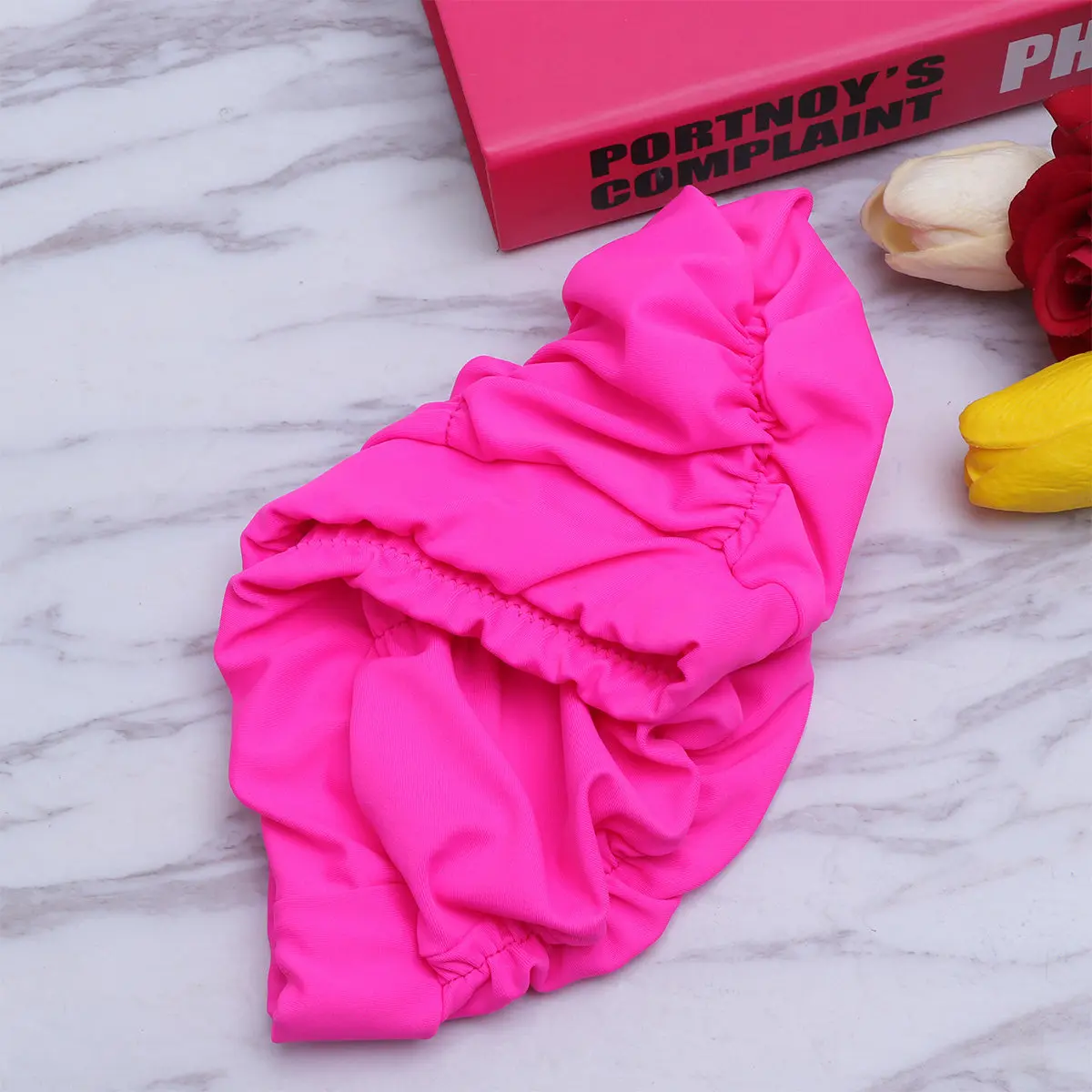 

2Pcs Women Pleated Swim Cap Waterproof Swimming Ear Protection Lightweight Eco Friendly Beach Pool Swimwear Accessory