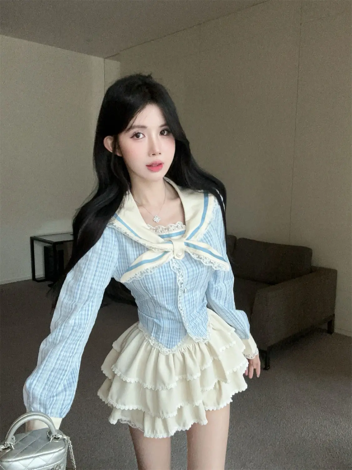 

​​Polka Dot Reversible Coord French Crop Shorts High Waisted Summer Sleeveless Two Ways Delicate Edging​​