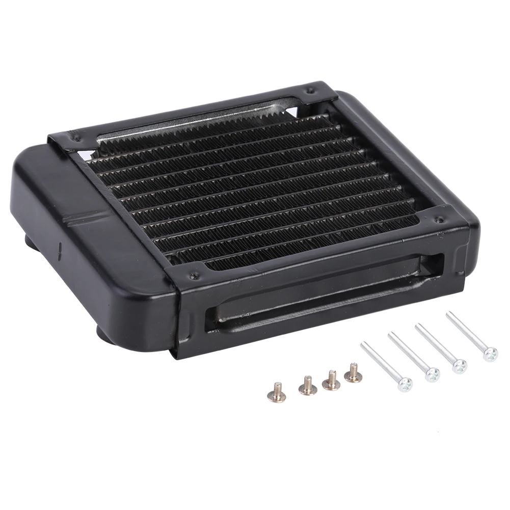 Radiator Pendingin Air 120Mm Radiator Penukar Panas Pendingin Air Aluminium 10 Pipa Pendingin PC Heatsink untuk Komputer CPU PC 1/2PC