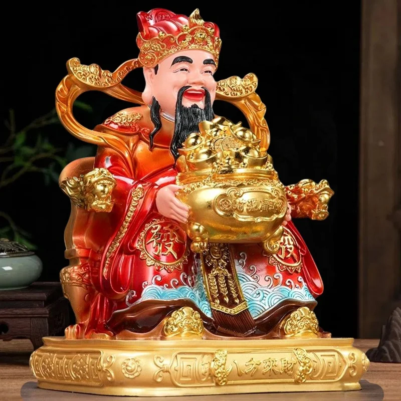 The God Of Wealth Buddha Statues For Home Lucky&Money Prayer, Resin Buddhist Figurine 6 8 10 inch