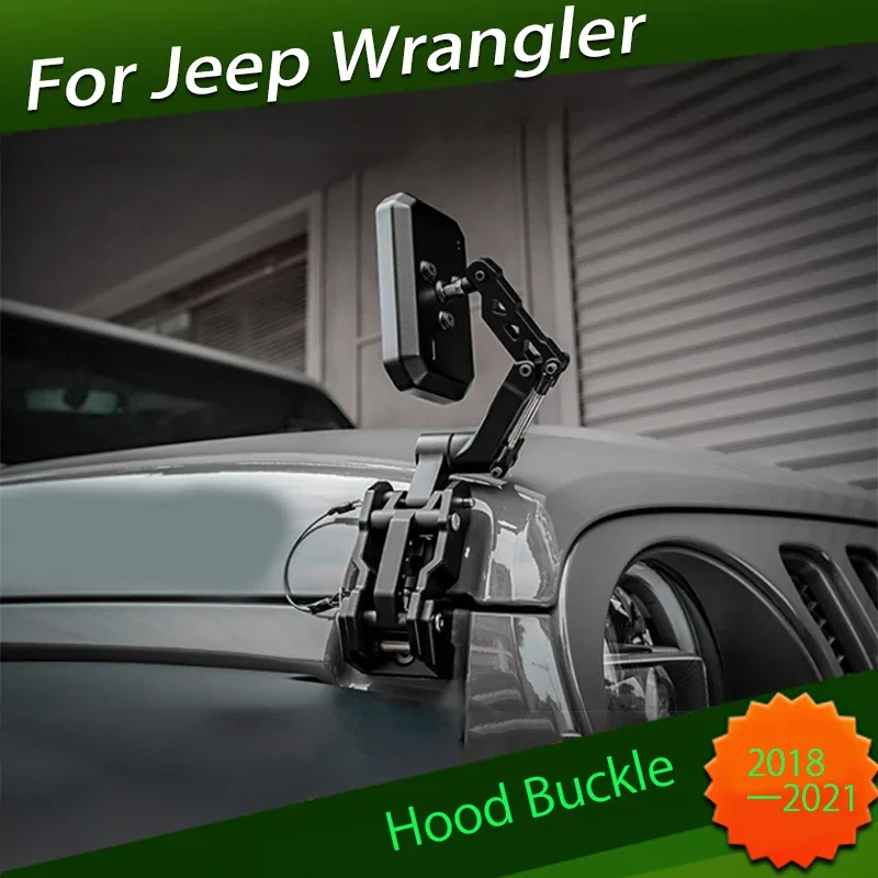 Car Cover Buckle Fit for Jeep JK JL JT Wrangler 2018 2019 2020 2021 Modified Anti-theft Lock Hood Car Exterior Accessories