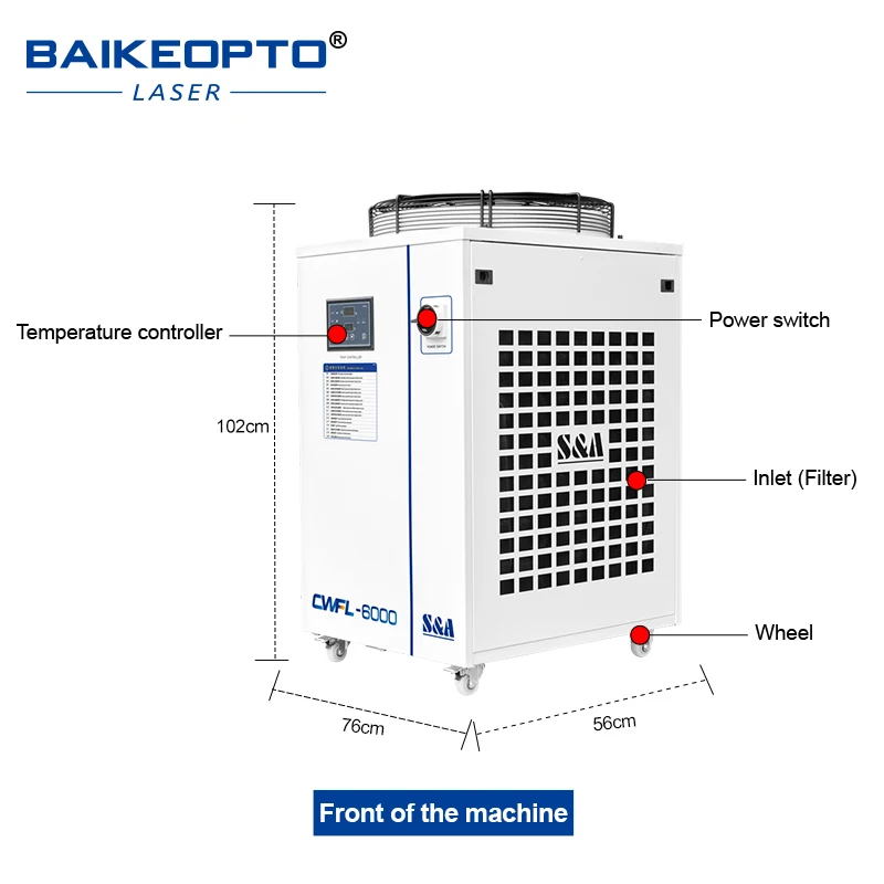 

TEYU S&A CWFL-6000 Air Cooled Water Chiller 6000W Fiber Laser Cooling System Industrial Chiller for CNC Laser Cutter Welder Engr