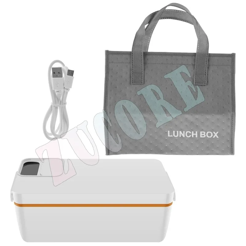 Electric Food Box 1L Capacity Cordless Heated Leakproof Warmer 40W Portable with Insulated Bag