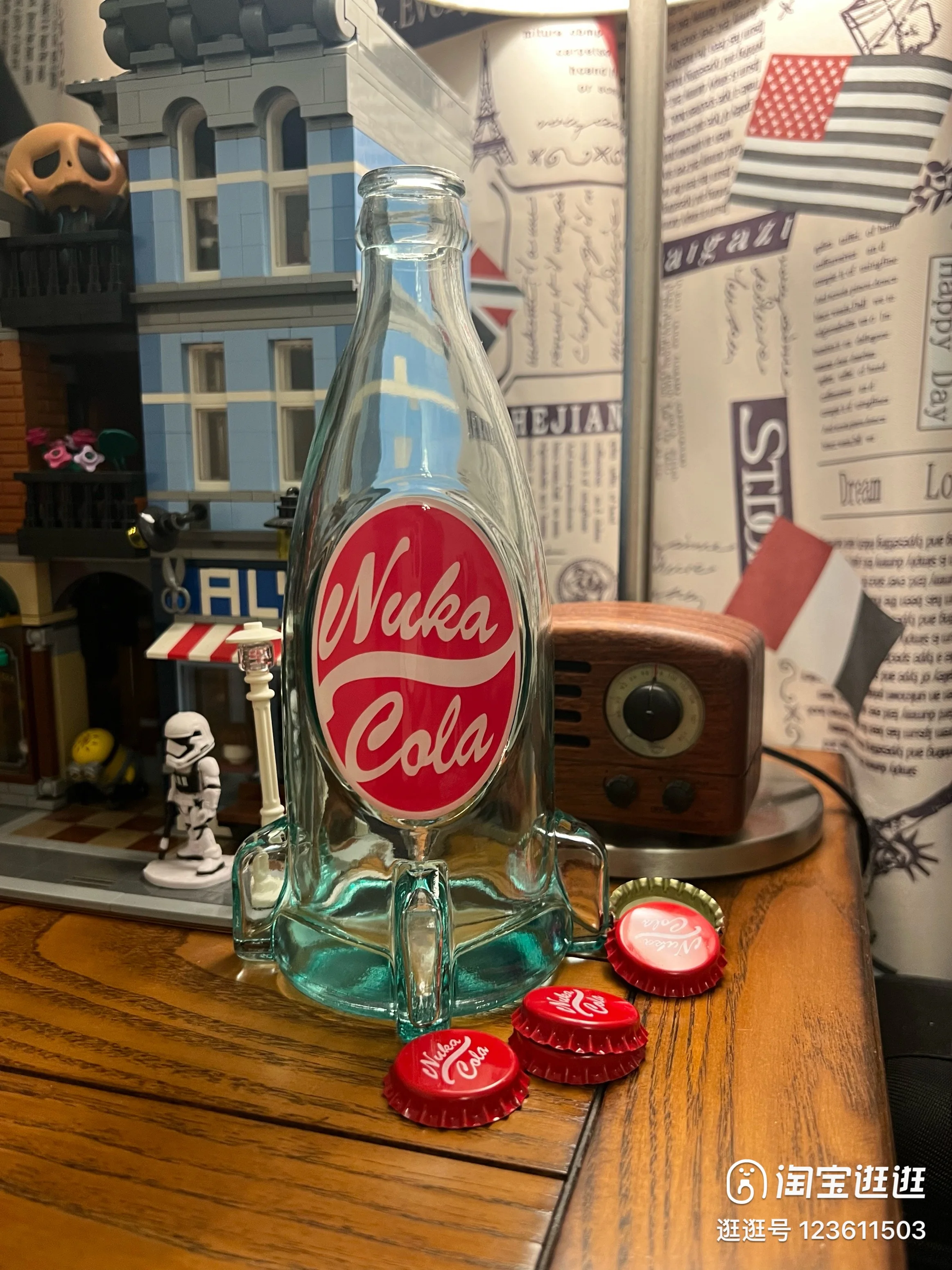 Fallouts Nukas Colas Bottle With Cap Fallouts Toy Glass Bottle Cup Figure Prop Ornaments Creative Decor No Liquid Model Toy Gift