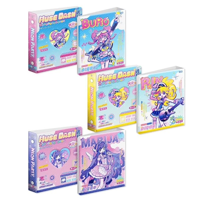 Muse Dash Neon Party Two Grid Loose Leaf Card Album Book Official Muse Dash Hasuhasu Goods