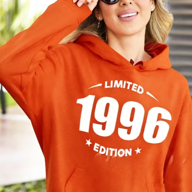 26번째 생일 매칭 후드티 선물 한정판 1996 가을 겨울 스웨트셔츠 긴팔 따뜻하게 유지 성인용 풀오버