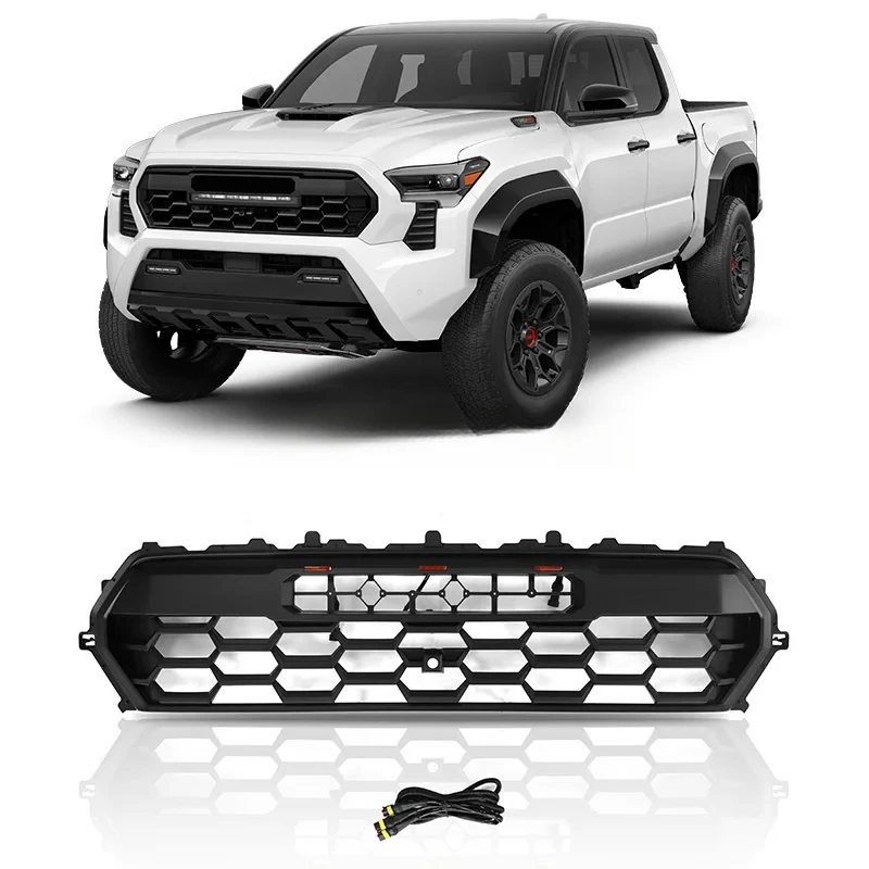 

Spedking Newest ABS Matte Black Front Bumper Grill Without Amber Light For Tacoma 2024 Car Grill