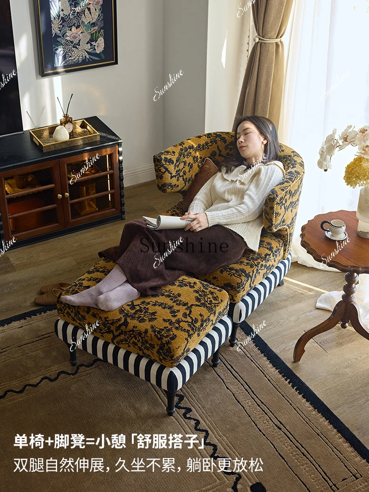 

Surrounded by medieval living room solid wood lazy sofa recliner bedroom living room single French FT